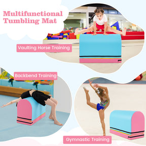 Gymnastics Vaulting Box with Detachable Mat Carrying Handle for Kids