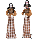 Hikidspace Halloween Animatronic Haunted Woman with Pop-Up Head and Control Button