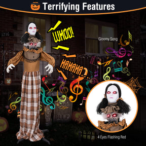 Hikidspace Halloween Animatronic Haunted Woman with Pop-Up Head and Control Button