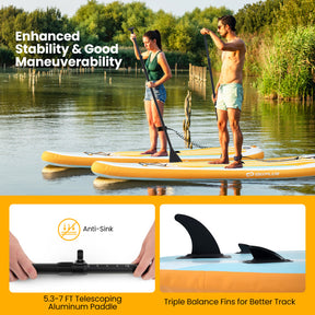 Inflatable Folding Stand up Paddle Board with Adjustable Paddle and Accessories for Adults and Kids