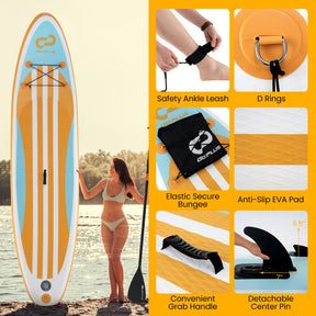 Inflatable Folding Stand up Paddle Board with Adjustable Paddle and Accessories for Adults and Kids