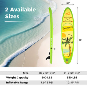 Inflatable Stand up Paddle Board iSUP Board Accessories with 3 Fins and 3 Adjustable Paddles