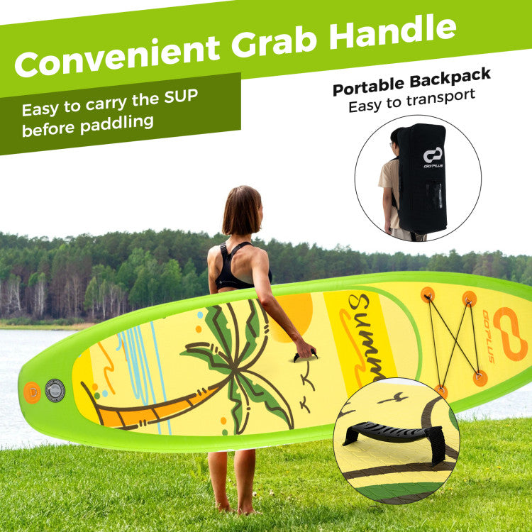 Inflatable Stand up Paddle Board iSUP Board Accessories with 3 Fins and 3 Adjustable Paddles