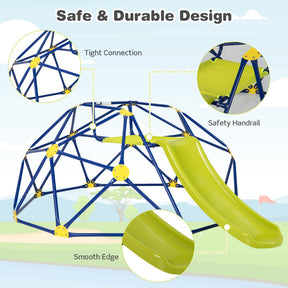 Kids Climbing Dome with Slide and Fabric Cushion for Garden Yard