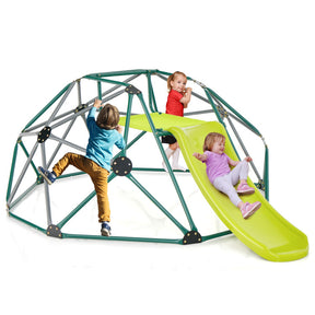 Kids Climbing Dome with Slide and Fabric Cushion for Garden Yard