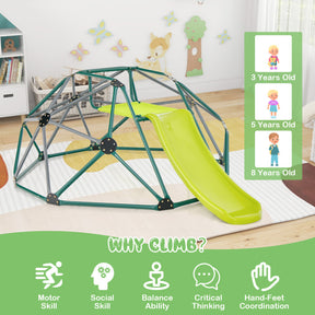 Kids Climbing Dome with Slide and Fabric Cushion for Garden Yard