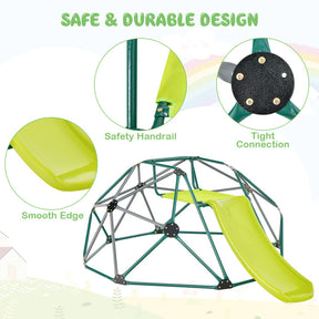 Kids Climbing Dome with Slide and Fabric Cushion for Garden Yard