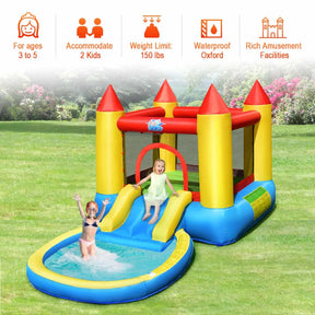 Hikidspace Kids Inflatable Bounce House Castle with Balls Pool and Bag