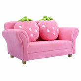 Kids Strawberry Armrest Chair Sofa with Pillows