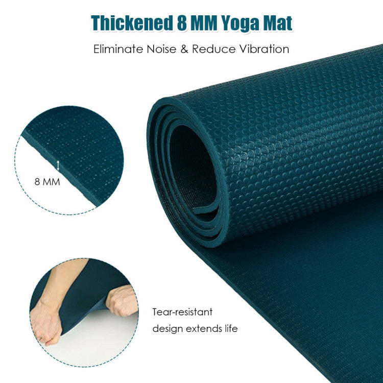 Large Yoga Mat 5' x 7' x 8mm Thick Workout Mats for Exercise and Fitness