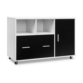 Lateral Mobile File Storage Cabinet with Casters for Home and Office