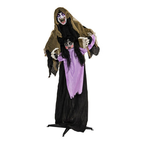 Lighted and Animated Halloween Decoration Outdoor Vampire with LED for Yard Lawn