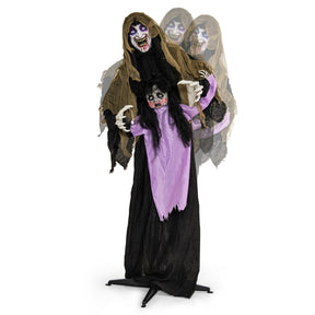 Lighted and Animated Halloween Decoration Outdoor Vampire with LED for Yard Lawn