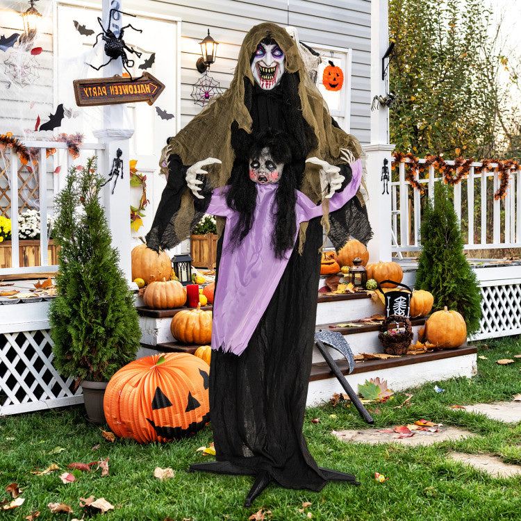 Lighted and Animated Halloween Decoration Outdoor Vampire with LED for Yard Lawn