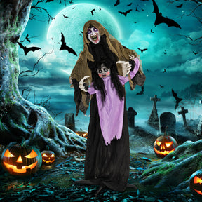 Lighted and Animated Halloween Decoration Outdoor Vampire with LED for Yard Lawn