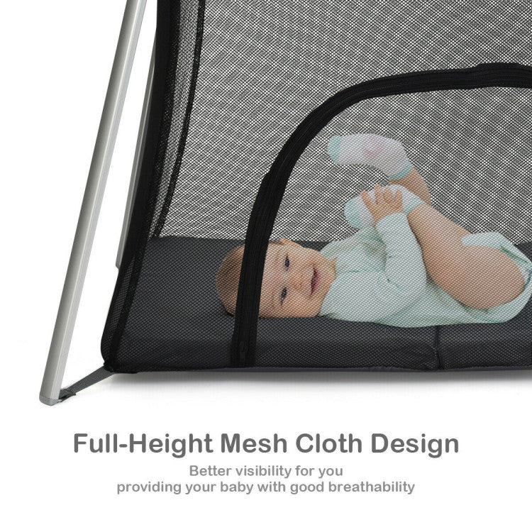 Lightweight Portable Crib Foldable Baby Playpen with Carrying Bag and Mattress