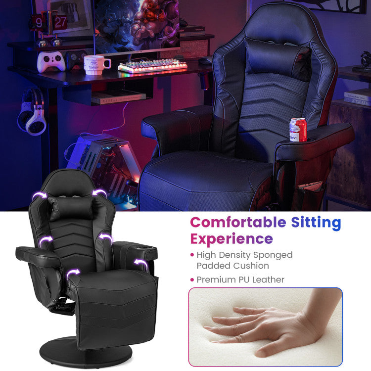 Massage Gaming Recliner Chair with Adjustable Height and 8 Modes