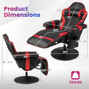 Massage Gaming Recliner Chair with Adjustable Height and 8 Modes