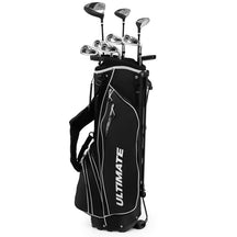 Men’s Profile Complete Golf Club Package Set Includes #1 Driver,#3 Fairway Wood w/Headcover,#4 Hybrid,#6/#7/#8/#9 Irons, Pitching Wedge, Putter with Stand Bag#color_Black