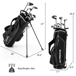 Men’s Profile Complete Golf Club Package Set Includes #1 Driver,#3 Fairway Wood w/Headcover,#4 Hybrid,#6/#7/#8/#9 Irons, Pitching Wedge, Putter with Stand Bag