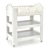 Mobile Diaper Changing Station with Storage Shelves and Wheels