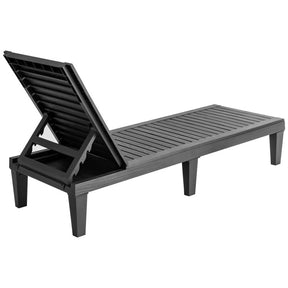 Outdoor Chaise Lounge Chair with 5 Positions Adjustable Backrest for Patio and Garden