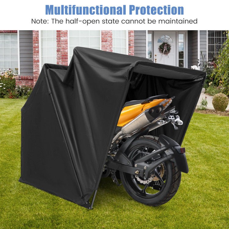 Outdoor Motorcycle Carport Shelter Waterproof Motorbike Storage Tent with Cover and Window