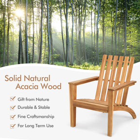 Outdoor Patio Acacia Wood Adirondack Lounge Armchair Frog Chair