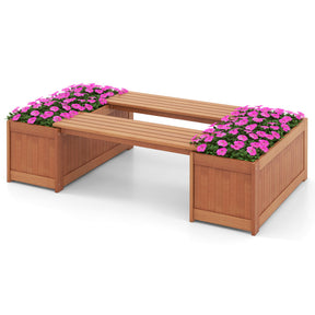 Outdoor Plant Container with Detachable Bench for Garden Yard Balcony Deck