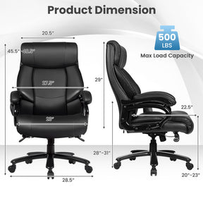 PU Leather Adjustable Massage Office Chair with Thick Foam Cushion for Home and Office