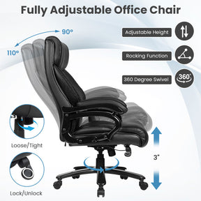 PU Leather Adjustable Massage Office Chair with Thick Foam Cushion for Home and Office