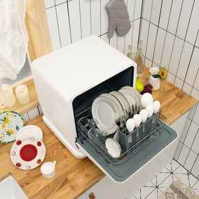 Portable Countertop Dishwasher 5 Washing Programs with 7.2L Water Tank and Child Safety Lock