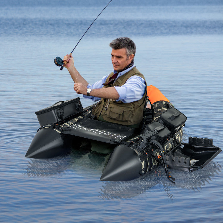 Portable Fishing Boat with 3 Detachable Storage Boxes and Accessories