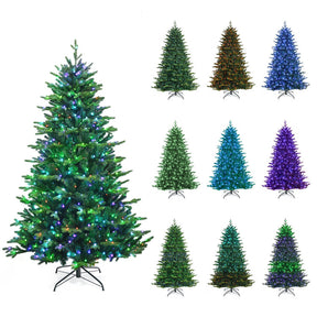 Pre-lit Artificial Realistic Hinged Christmas Tree with APP Controlled LED Lights