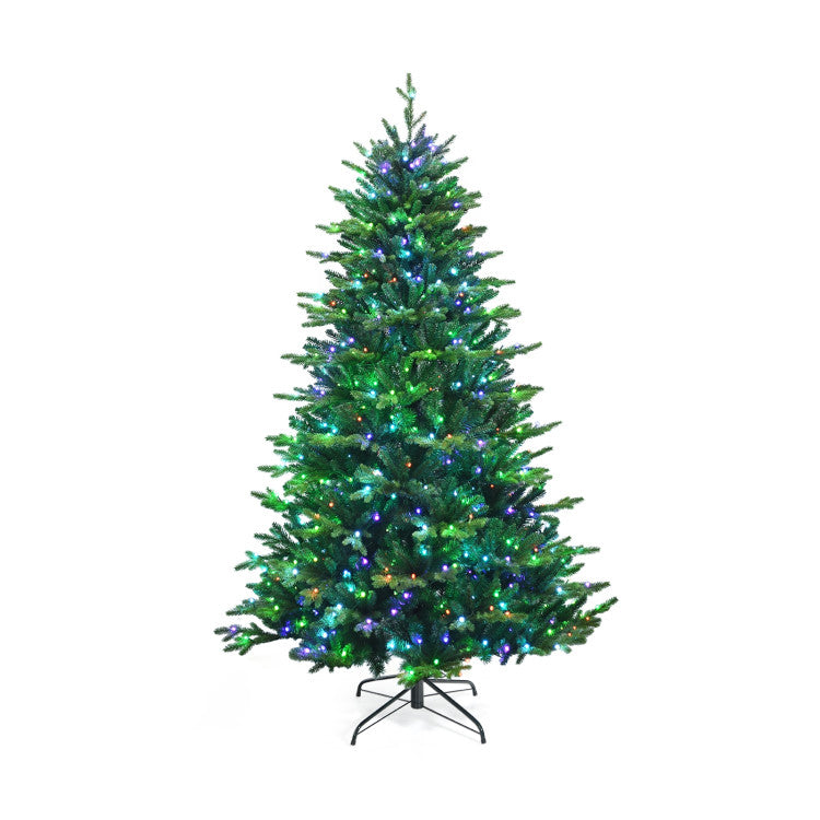 Pre-lit Artificial Realistic Hinged Christmas Tree with APP Controlled LED Lights