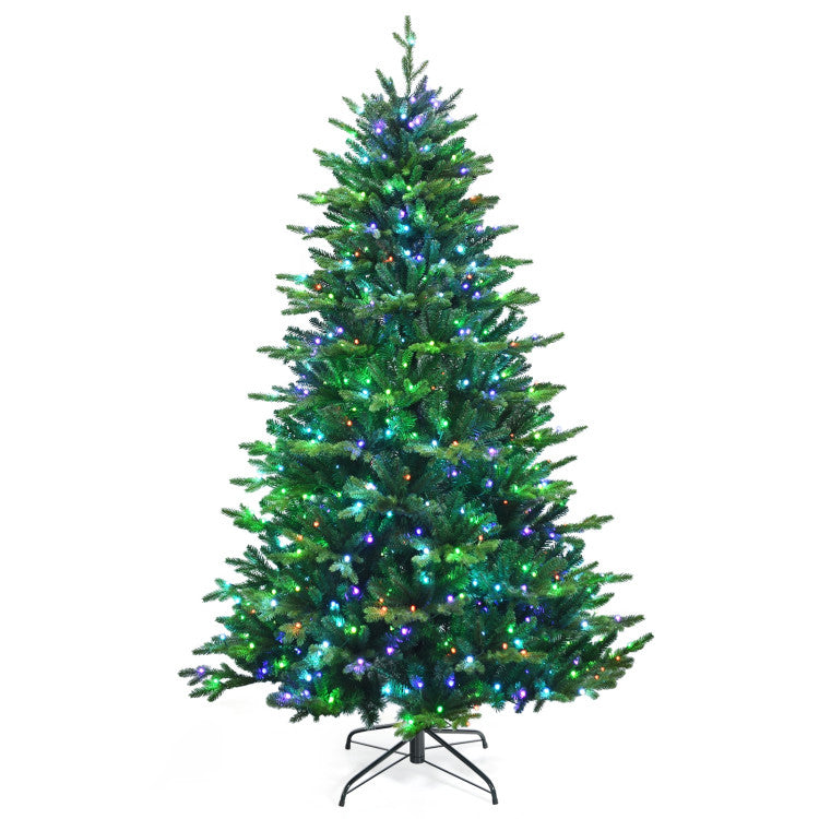 Pre-lit Artificial Realistic Hinged Christmas Tree with APP Controlled LED Lights