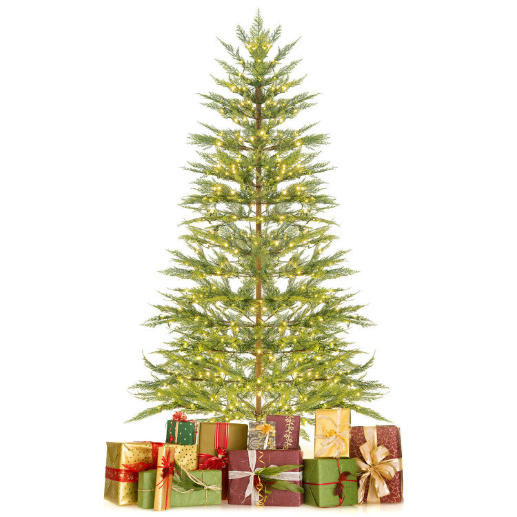 6.5/7.5 Feet Pre-lit Hinged Artificial Cypress Christmas Tree