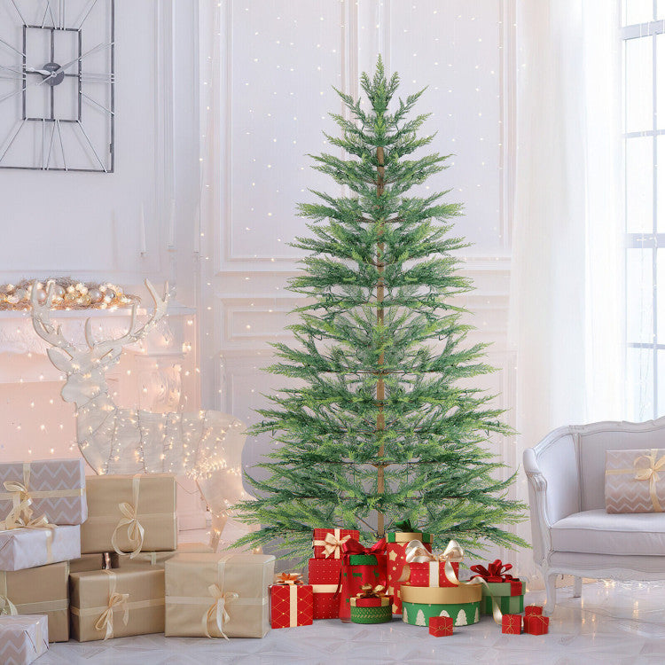 6.5/7.5 Feet Pre-lit Hinged Artificial Cypress Christmas Tree