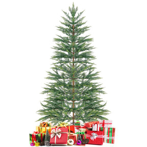 6.5/7.5 Feet Pre-lit Hinged Artificial Cypress Christmas Tree