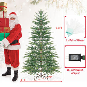 6.5/7.5 Feet Pre-lit Hinged Artificial Cypress Christmas Tree