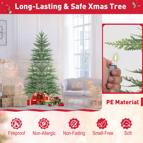 6.5/7.5 Feet Pre-lit Hinged Artificial Cypress Christmas Tree