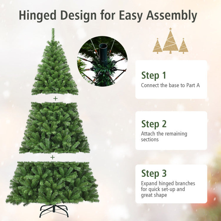 6/7.5/9 Feet Premium Artificial Hinged PVC Christmas Tree with Metal Stand