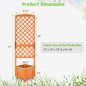 71" Raised Garden Bed with Trellis and Planter Box for Greenhouse and Deck