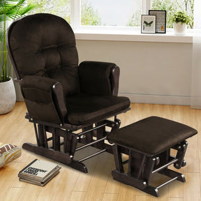 Recliners and Ottoman Set with Padded Armrests and Detachable Cushion