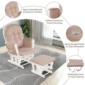 Recliners and Ottoman Set with Padded Armrests and Detachable Cushion