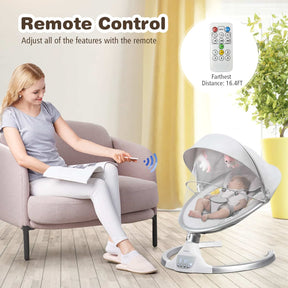 Remote Control Portable Baby Swing Electric Rocking Chair with Music Timer and Net Cover