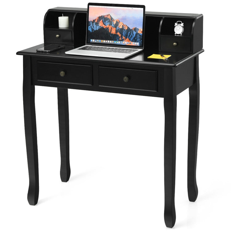 Removable Floating Organizer 2-Tier Computer Vanity Desk for Home and Office