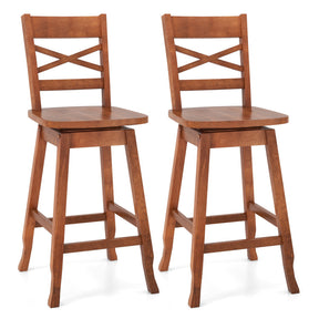 Set of 2 24/29 Inches Swivel Counter Height Stools Bar Stools with Backrest