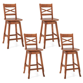 Set of 2 24/29 Inches Swivel Counter Height Stools Bar Stools with Backrest