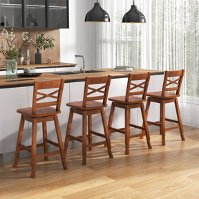 Set of 2 24/29 Inches Swivel Counter Height Stools Bar Stools with Backrest